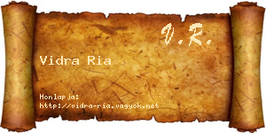 Vidra Ria névjegykártya