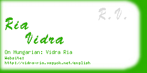 ria vidra business card